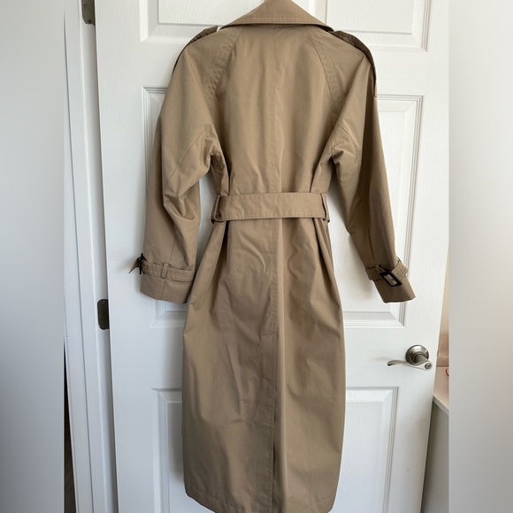 Massimo Dutti trench coat duster casual long classic tan beige with belt - Picture 5 of 10